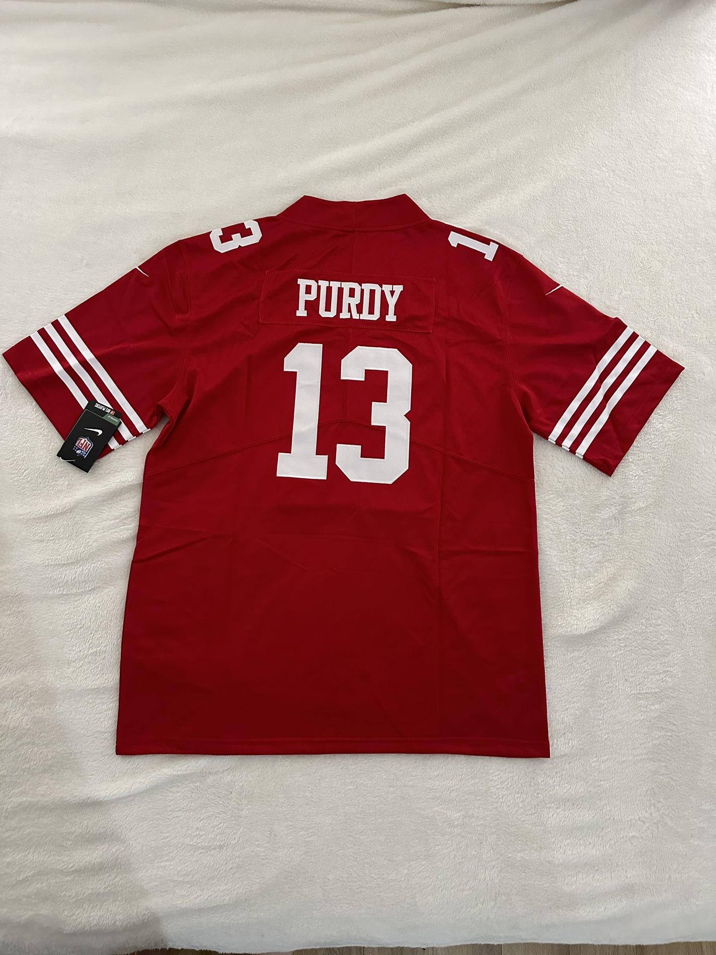 Large Brock Purdy Stitched Red 49ers Jersey #13