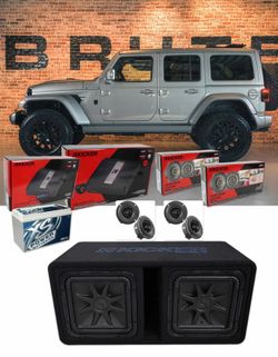 JEEP WRANGLER FULL BASS AND VOICE PACKAGE KICKER AUDIO INSTALLED