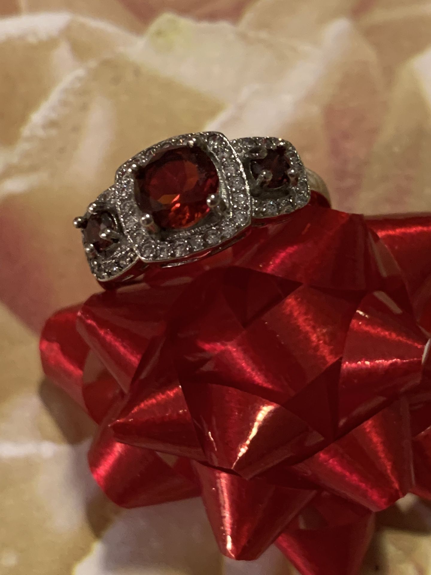 Genuine 1.65ctw Garnet & Sapphire Ring