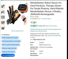Rehabilitation Robot Gloves For Hand Paralysis, Therapy Gloves For Stroke Patients, Hand Robotic Rehabilitation Device, 4 Modes, 2600mAh Rechargeable.