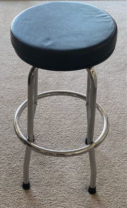 Black Round Swivel Bar Stool Chrome Frame
