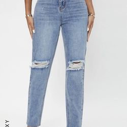 High Rise Straight Jeans 