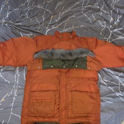 Detachable Fur Hood Orange Old Navy Coat