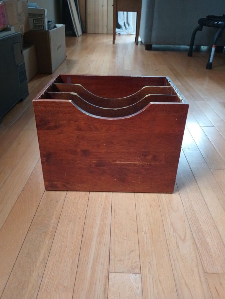 Wood Sesk Top File/Paper Organizer 