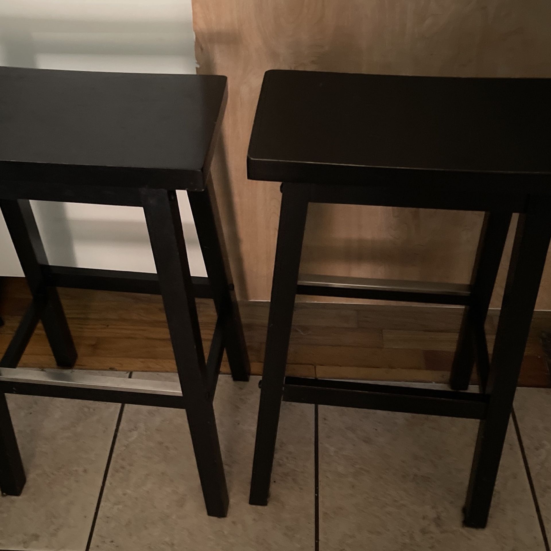 2 Black Bar Stools 