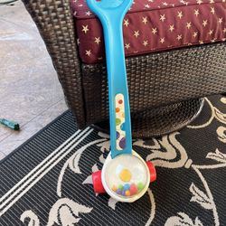 Used Fisher-Price Corn Popper, Toddler Push Walk & Push Toy, with Ball-popping Sounds