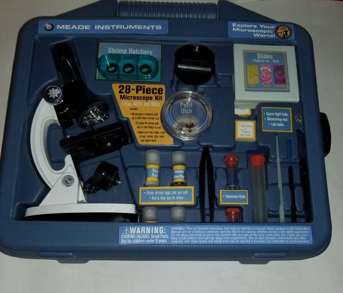 Meade 28-Piece Microscope Kit 100x 400x 900x