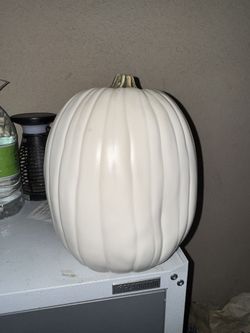 Tall White Foam Pumpkin Decor