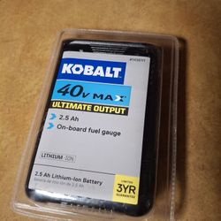 Kobalt 40 Volt 2.0 Ah Battery  Still In Packaging.  35$