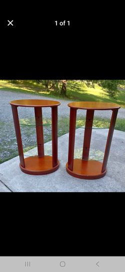 2 Stands With Glass Shelves Good Condition 