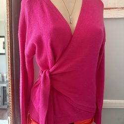 New! Hot pink INC wrap sweater size small