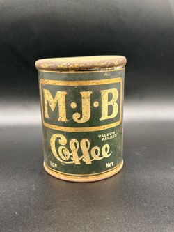 Antique MJB Coffee 1 LB Tin Can, c.1920s –
