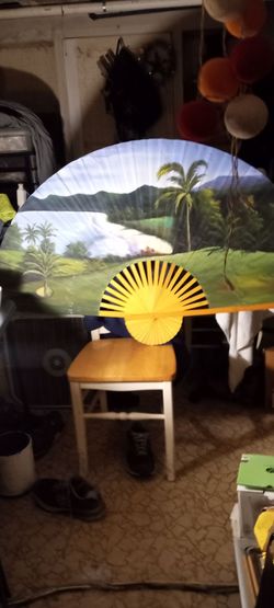 Bamboo fan 60 inches wide.