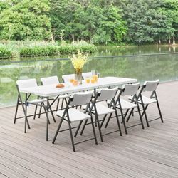 8 feet heavy duty table  fold in half foldable lifetime quality