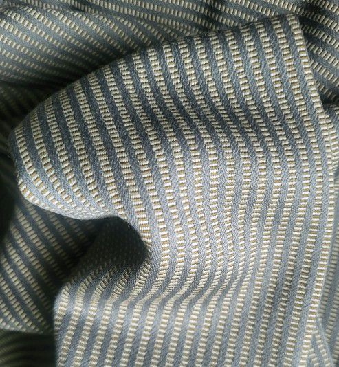 3  Yards & 29 Inches of  Gray & Green Satin Blend Home Decor Fabric