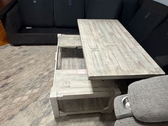 Whitewash Wood Lift-Top Coffee Table with Storage
