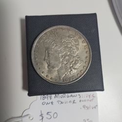 1898 Morgan Silver One Dollar Coin - 90% Silver 