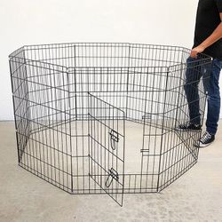(Brand New) $49 Foldable 36” Tall x 24” Wide x 8-Panel Pet Playpen Dog Crate Metal Fence Exercise Cage