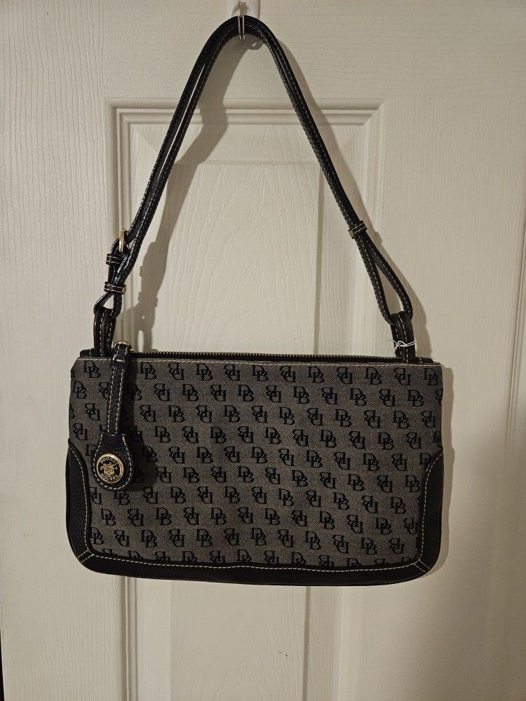 Dooney & Bourke Black And Gray Signature Shoulder Bag