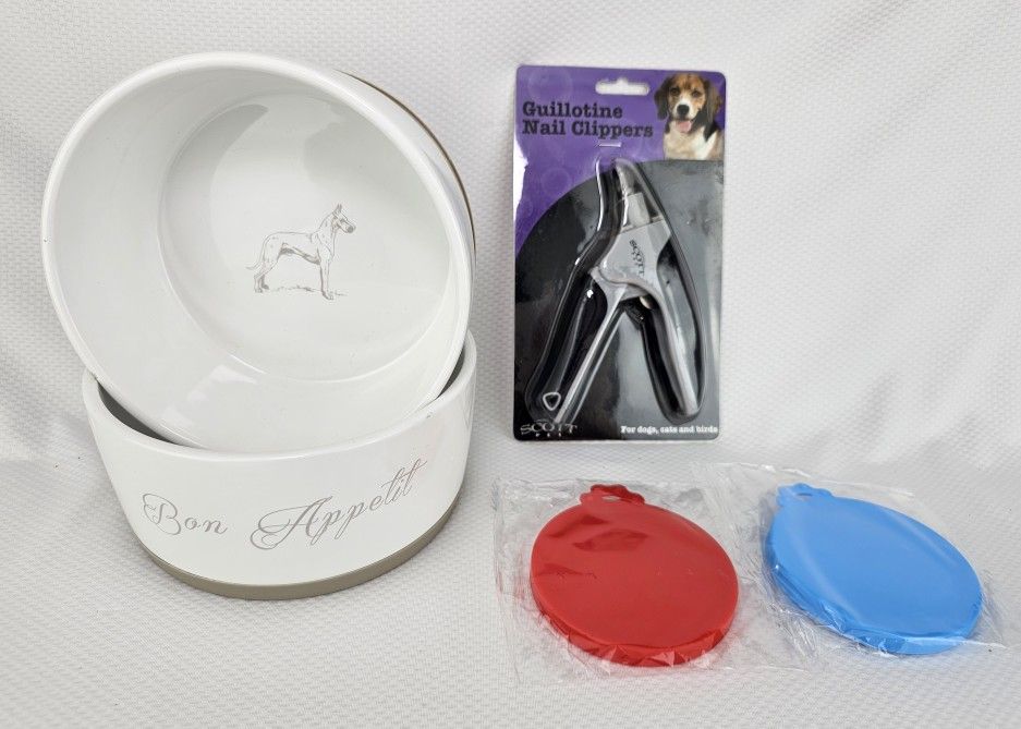 Pet Bowls, Nail Clippers, Canned Food Lids