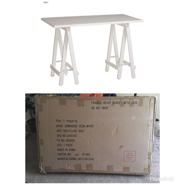 Pier 1 Sawhorse Desk White Brand New For Sale In Lithonia Ga