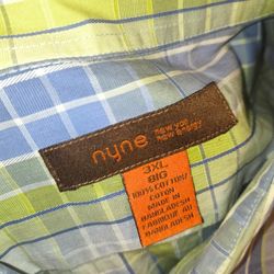 Nyne men’s shirt 3XLT good condition long sleeve multicolor stripes 