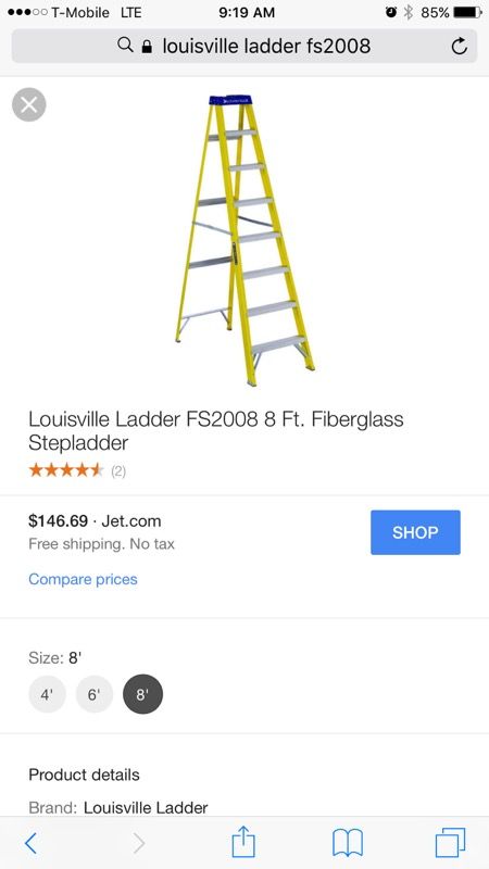 2 Louisville ladders 8 ft