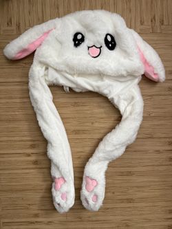 Rabbit ear flap hat with paws