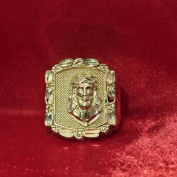 10k Gold Jesus Ring