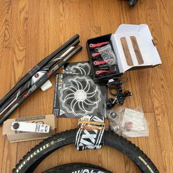 brand new carbon bike parts, and tires