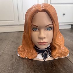 M3GAN 2.0 Head Bust with Detachable Face Popcorn Bucket - Limited Edition Exclusive never used   Photos showing front, back, underside, and popcorn la