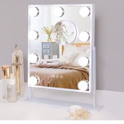 Brand New!! Hansong Vanity Mirror with Lights with 9 LED Bulbs Makeup Mirror with Lights 3 Color Lighting Modes Lighted Vanity Makeup Mirror 360 Degre