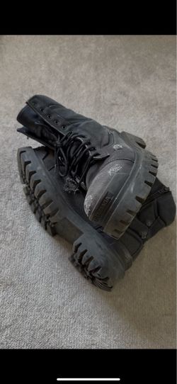 Balenciaga Striker Boots Black Distressed