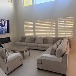 Sectional And Sofa With Coffee Table