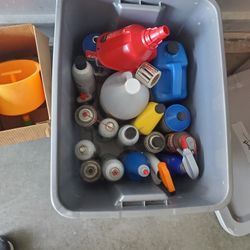 Tote Of Random Car Fluids