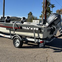 1991 Tracker Sweet 16 Aluminum Fishing Boat W 2016 Yamaha 25 Deep V 