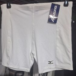 (BB - 49a)   MIZUNO WOMEN'S VOLLEYBALL SHORTS WHITE SIZE X-LARGE 