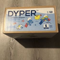 DYPER Cotton-Enhanced Diapers Smurfs Edition, Size 5, 51 Count 