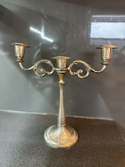 Vintage Silver-Plated Triple Arm Candelabra – Elegant Swirl Design
