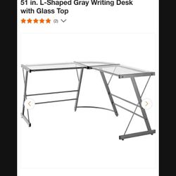 Corner Glass Top Desk