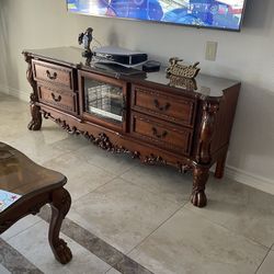 3 Pc Coffee Table Set And Entertainment Table/ Tv Stand