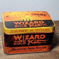 Antique Metal Tin Box Automotive Spare Bulb Holder Vw Volkswagen Beetle Bus Bug Ghia Porsche  Dodge Old  Metal