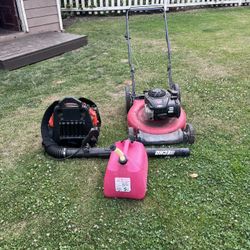 Lawn Mower  Leaf blower  Gas Can 