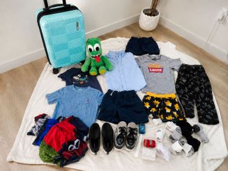 Adventure-Ready Boys Travel Suitcase Loaded with Clothes, Shoes & Extras (Ages 7–9)