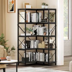 Bookshelf, 5-Tier L-Shaped, NEW