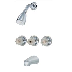 125499 3-Handle Tub and Shower Mixer, Chrome