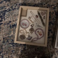 Vintage shadowbox with treasures