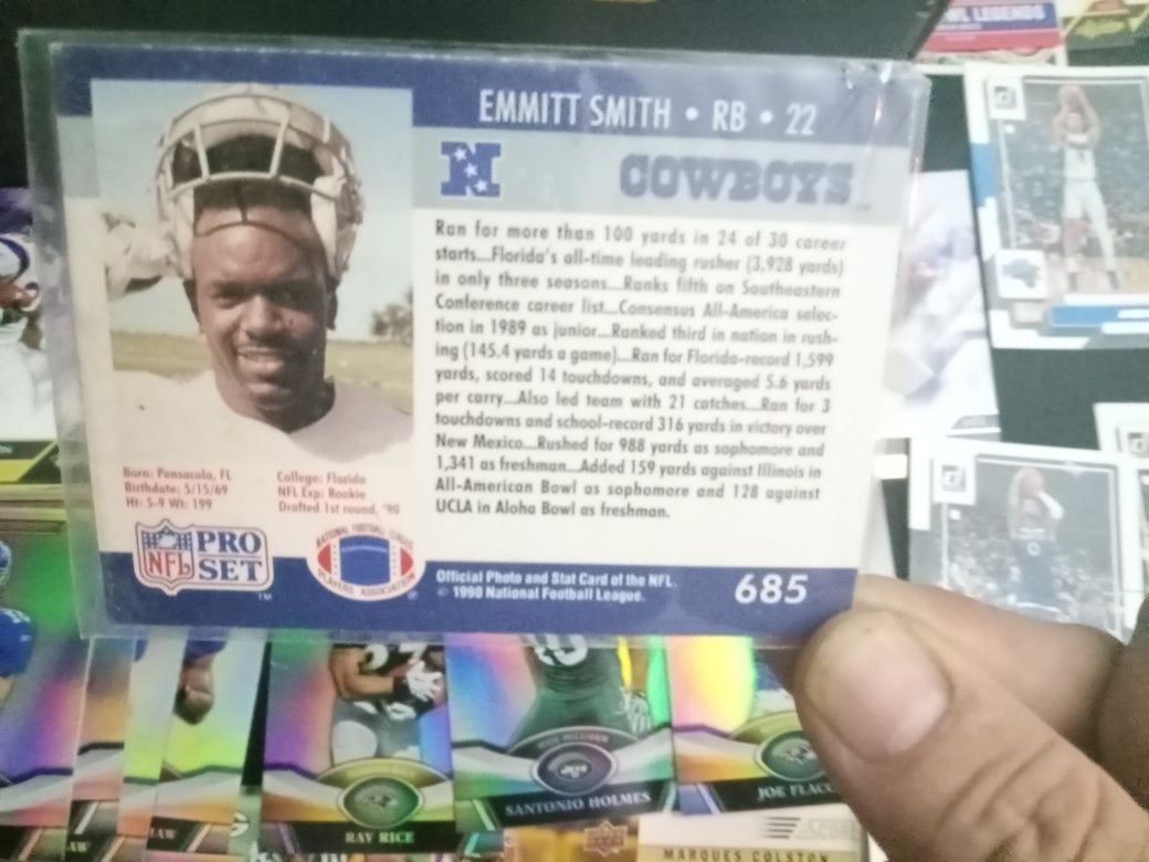 Football & Baseball Cards. Asking $245 For All. Emitt Smith $45 For It.