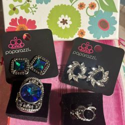 Clip On Earrings- Vibrant Blue Crystal & Silver Jewelry Collection
