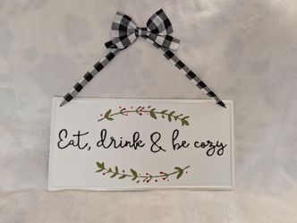 New white metal kitchen sign